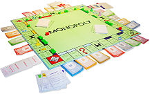Monopoly: Ziel des Spiels ist es, ein
Grundstücksimperium aufzubauen und alle anderen Mitspieler in die
Insolvenz zu treiben